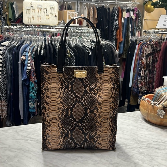 kate spade Handbags - Kate Spade Millenium Park Pacey Python Tote Handbag Brown and Black